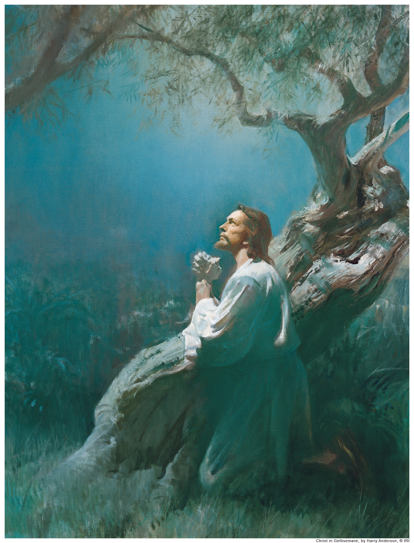 A painting of Jesus praying at Gethsemane.