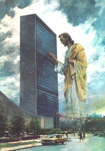 Famous painting by Harry Anderson of Jesus knocking on the door of the UN